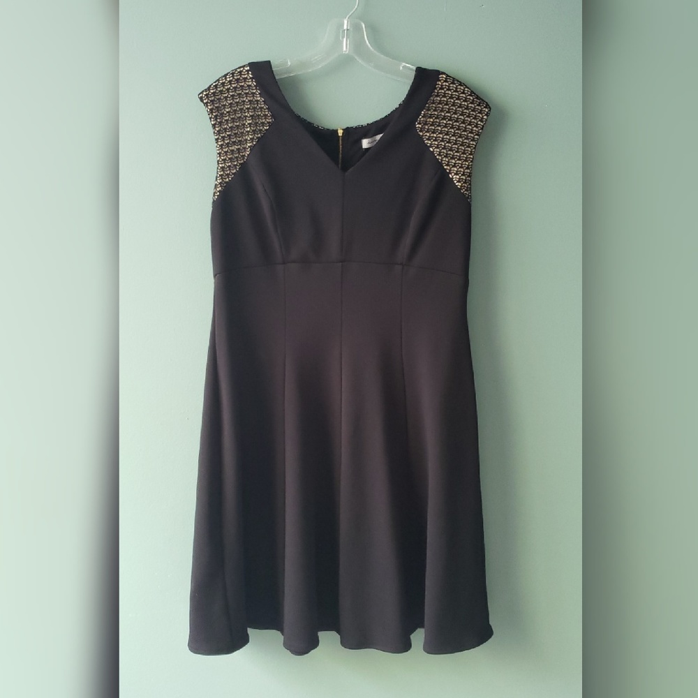 Flared Black and Gold dress size 12